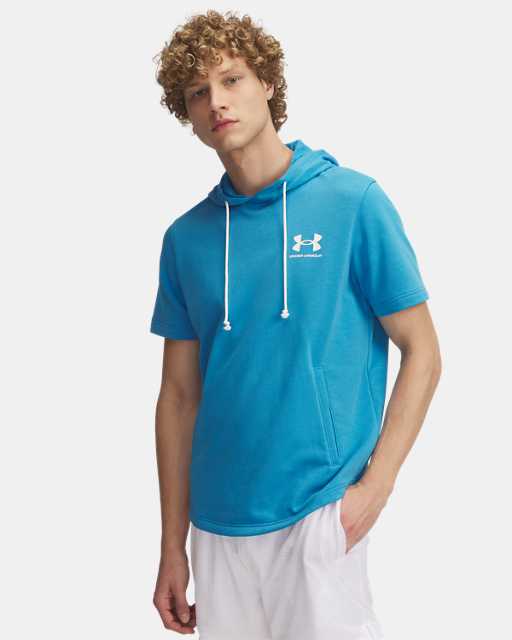 Haut à capuchon à manches courtes en tissu éponge UA Rival pour hommes Haut à capuchon à manches courtes en tissu éponge UA Rival pour hommes
